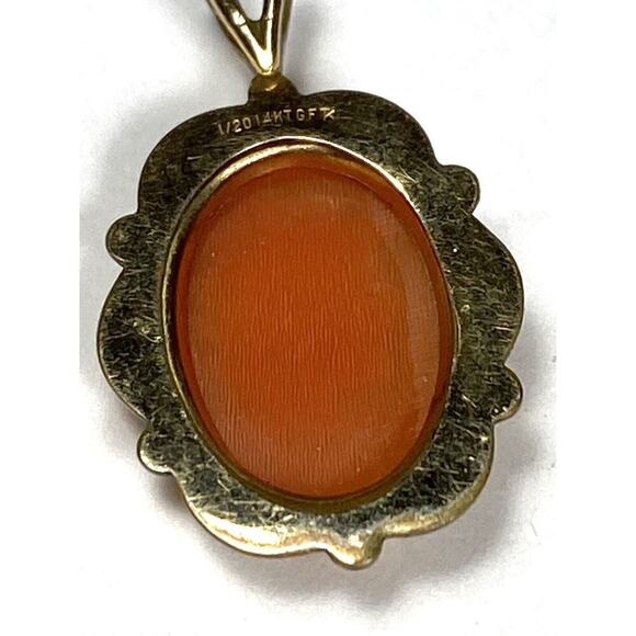 Vintage Shell Cameo 1/20 14K GF Gold-Filled Shell Pendant TK Tru-Kay - Picture 6 of 8